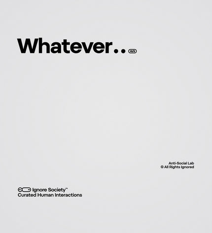 Text 'Whatever...' on a light gray background with branding at the bottom.